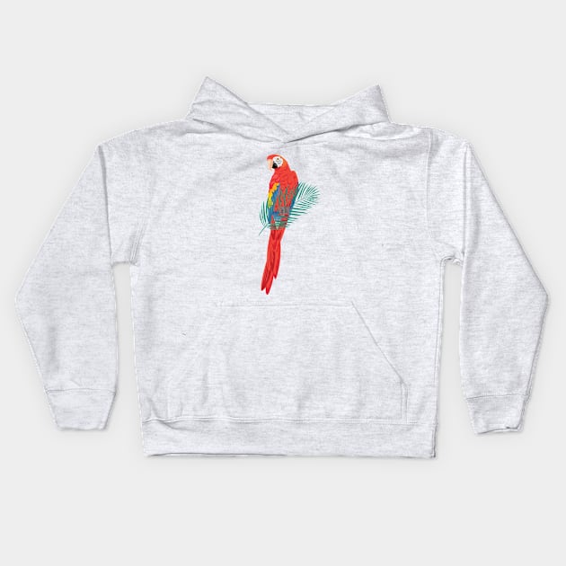 Parrot on a Branch Kids Hoodie by SWON Design